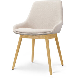 Nolon Nio-Isa Eetkamerstoel beige - houten onderstel - japandi - comfortabele zitting