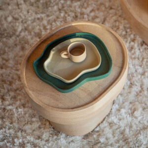 Zuiver Dienblad 'Revolt' Set van 2 stuks, kleur Groen/Ivory