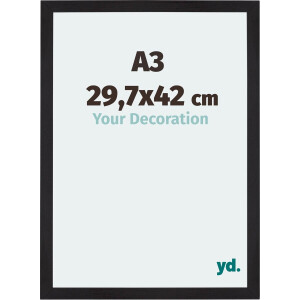 Your Decoration - Fotolijst A3 29,7x42 cm - MDF - Zwart Houtnerf - Mura