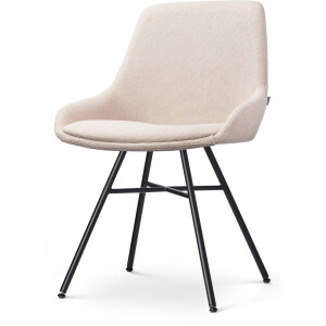 Nolon Noa-Isa Eetkamerstoel Beige - Stof - Zwart Onderstel - Design - Scandinavisch - Comfortabel