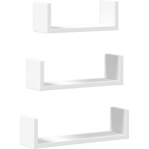 vidaXL - Wandschappen - 3 - st - bewerkt - hout - wit