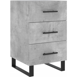 vidaXL - Nachtkastje - 40x40x66 - cm - bewerkt - hout - betongrijs