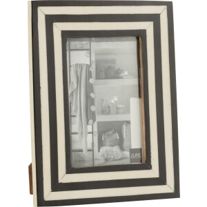 J-Line fotolijst Rechthoek Plat Lijnen - kunstsof - zwart/wit - small