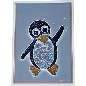 Poster Pinguïn oud grijs-blauw - Dierenposter - kinderposter - kinderkamer - babykamer