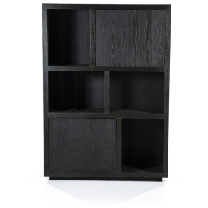 Eleonora opbergkast Helsinki 120x42x170 cm eiken zwart