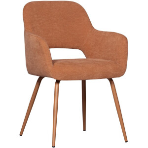 WOOOD Jenny Eetkamerstoel - Polyester - Salmon - 80x58x58