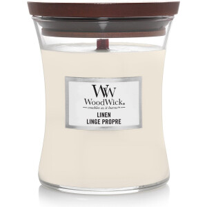 WoodWick Hourglass Medium Geurkaars - Linen - 60 branduren