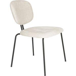 Giga Meubel Eetkamerstoel Bouton - Stof - Off White - Excl. Armleuning - Set van 2