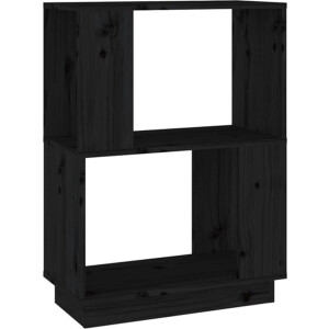 vidaXL - Boekenkast/kamerscherm - 51x25x70 - cm - massief - grenenhout - zwart