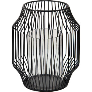 Clayre & Eef Windlicht Ø 23x28 cm Zwart Metaal