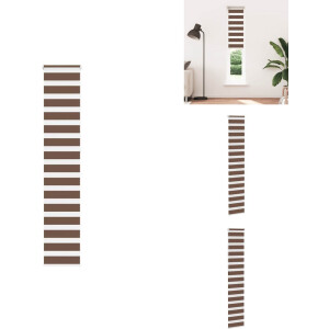 vidaXL Zebra Jaloezie - Zebra Jaloezieën - Zebra Rolgordijn - Dubbel Rolgordijn - Zebra rolgordijn 40x230 cm stofbreedte 35,9 cm polyester bruin