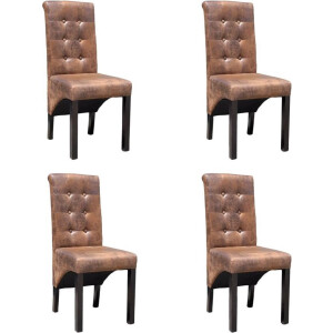vidaXL - Eetkamerstoelen - 4 - st - kunstleer - bruin