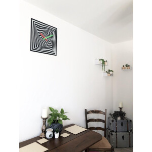 NeXtime - Wandklok -  43 cm - Glas - Zwart/Wit  - 'Gracy Time'