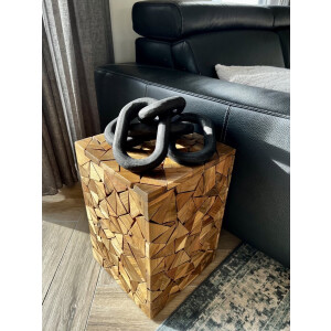 Decoratieve houten schakel ketting - zwart - 72cm lang