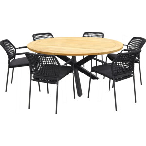 Taste Tuinset Barista antraciet Prado Teak-Anthracite 160 cm