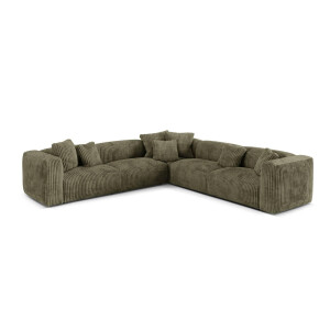 5-zits hoekbank Martina ribstof | Micadoni