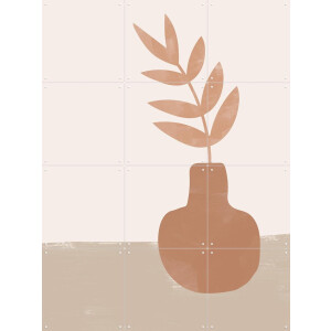 IXXI Plant in the Vase, Melloi Art & Various - 60 x 80 cm - Gratis ophangtool - Grote wanddecoratie en posters - Abstract, Minimalistisch