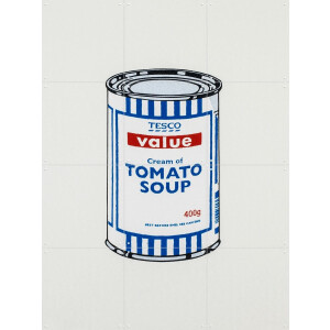 IXXI Tomato Soup Can, Banksy - 60 x 80 cm - Gratis ophangtool - Grote wanddecoratie en posters - Pop art, Grafisch Ontwerp, Illustraties, Speels