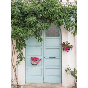 IXXI Botanical Blue Door In Italy, Photolovers - 60 x 80 cm - Gratis ophangtool - Grote wanddecoratie en posters - Realisme, Minimalistisch