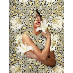 IXXI Beyond Flowers, Paste in Place - 60 x 80 cm - Gratis ophangtool - Grote wanddecoratie en posters - Gemengde Technieken, Art Nouveau, Klassiek