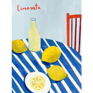 IXXI Lemons & Lemonade, Henry Rivers - 60 x 80 cm - Gratis ophangtool - Grote wanddecoratie en posters - Kleurrijk, Speels, Illustraties, Eetkamer