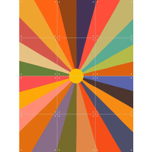 IXXI Sun, Florent Bodart - 60 x 80 cm - Gratis ophangtool - Grote wanddecoratie en posters - Kleurrijk, Kinderkamer, Kinderen