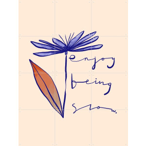 IXXI Enjoy Being Slow, Gozde - 60 x 80 cm - Gratis ophangtool - Grote wanddecoratie en posters - Grafisch Ontwerp, Speels, Line art, Illustraties