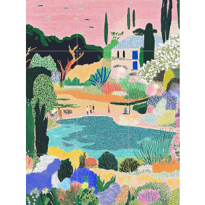 IXXI Stadspark, Artclaud - 60 x 80 cm - Gratis ophangtool - Grote wanddecoratie en posters - Abstract, Illustraties, Kleurrijk, Speels, Digitale