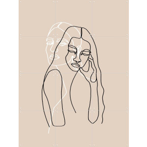 IXXI Alma & Wanda, Julia Hariri - 60 x 80 cm - Gratis ophangtool - Grote wanddecoratie en posters - Grafisch Ontwerp, Illustraties, Minimalisme, Line