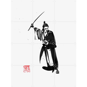 IXXI Samurai Killer, Péchane - 60 x 80 cm - Gratis ophangtool - Grote wanddecoratie en posters - Illustraties, Mancave
