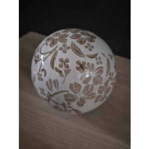 Aardewerk decoratieve bol 12 cm hoog