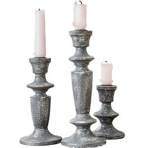 LOBERON Kandelaar set van 3 Ténébrelle antiekzwart