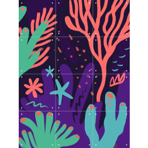 IXXI Sea Corals, Pop-art by Tadej - 60 x 80 cm - Gratis ophangtool - Grote wanddecoratie en posters - Pop art, Grafisch Ontwerp, Speels, Illustraties