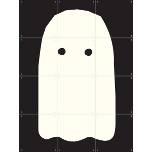 IXXI Spookje II, Mella Mella - 60 x 80 cm - Gratis ophangtool - Grote wanddecoratie en posters - Minimalistisch, Speels, Cartoonesk, Illustraties
