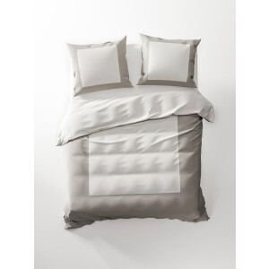 HNL Lina Dekbedovertrek - Tweepersoons - 200x200/220 cm - Off-White/Bleached Sand