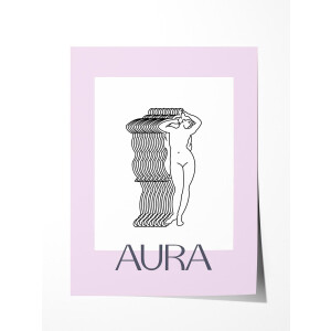 Aura Kunstposter - Poster 40x60 cm - Sfeervolle Wanddecoratie voor Woonkamer & Slaapkamer - Premium papier - zonder lijst