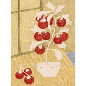 IXXI Tomatoes, Anouk van Cleef - 60 x 80 cm - Gratis ophangtool - Grote wanddecoratie en posters - Speels, Illustraties, Kleurrijk, Keuken, Woonkamer