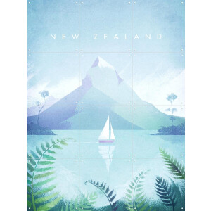 IXXI New Zealand, Henry Rivers - 60 x 80 cm - Gratis ophangtool - Grote wanddecoratie en posters - Illustraties, Digitale Kunst, Kleurrijk