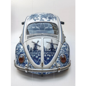 IXXI Delfts Blauwe Kever 3, Margriet Hulsker - 60 x 80 cm - Gratis ophangtool - Grote wanddecoratie en posters - Illustraties, Vintage, Studeerkamer