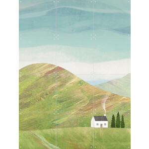 IXXI Under the Hill, Henry Rivers - 60 x 80 cm - Gratis ophangtool - Grote wanddecoratie en posters - Minimalisme, Illustraties, Slaapkamer