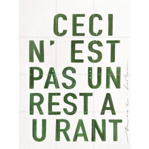 IXXI Restaurant Green, Maaike Koster & My Deer Art Shop - 60 x 80 cm - Gratis ophangtool - Grote wanddecoratie en posters - Grafisch Ontwerp