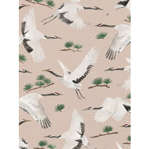 IXXI Cranes Pink, Isabelle Vandeplassche & Rijksmuseum 2.0 - 60 x 80 cm - Gratis ophangtool - Grote wanddecoratie en posters - Illustraties