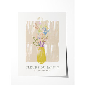 Fleurs du Jardin Poster - Poster 70x100 cm - Sfeervolle Wanddecoratie voor Woonkamer & Slaapkamer - Premium papier - zonder lijst