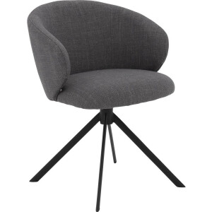 Goossens Eetkamerstoel Noomi - Met Armleuning - Stof - Grijs