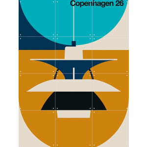 IXXI Copenhagen 26, Bo Lundberg - 60 x 80 cm - Gratis ophangtool - Grote wanddecoratie en posters - Illustraties, Kleurrijk, Geometrische Kunst