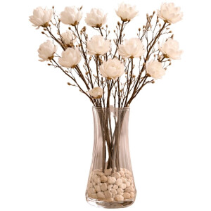 Mica Decorations Kunstbloemen Magnolia takken - 4x - 90 cm - wit - Kunst zijde - Boeket - stelen - siertakken