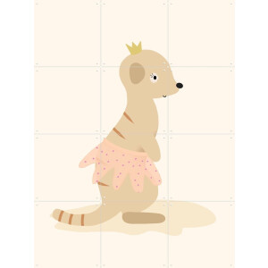 IXXI Ballerina, Stadse Spruiten | door Miek illustreert - 60 x 80 cm - Gratis ophangtool - Grote wanddecoratie en posters - Speels, Illustraties