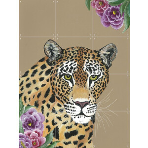 IXXI Wild Bloom, Lens en penseel door Myrte - 60 x 80 cm - Gratis ophangtool - Grote wanddecoratie en posters - Illustraties, Realisme, Woonkamer