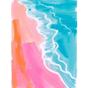 IXXI At the beach, Ohkimiko & Various - 60 x 80 cm - Gratis ophangtool - Grote wanddecoratie en posters - Schilderijen, Kleurrijk, Abstract