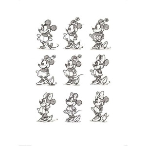 Pyramid Poster - Minnie Mouse Sketched Multi - 80 X 60 Cm - Multicolor